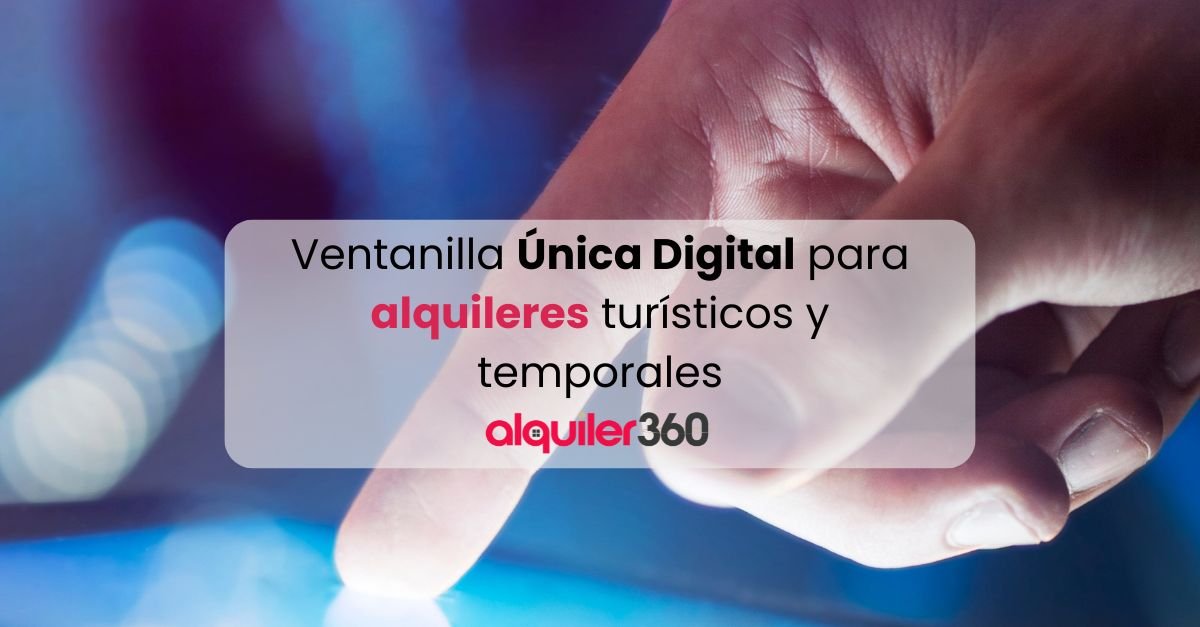 Un ordenador con la Ventanilla Única Digital abierta en pantalla, junto a documentos como un contrato de arrendamiento y un certificado de eficiencia energética.